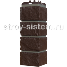 Угол наружный Grand Line Колотый камень Премиум шоколадный (шов RAL 7006) Угол наружный Grand Line Колотый камень Премиум шоколадный (шов RAL 7006)