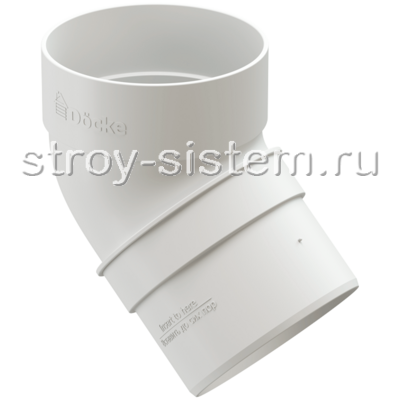 Колено трубы Docke Standard D80 мм 45 градусов RAL 9003 Белый Колено трубы Docke Standard D80 мм 45 градусов RAL 9003 Белый