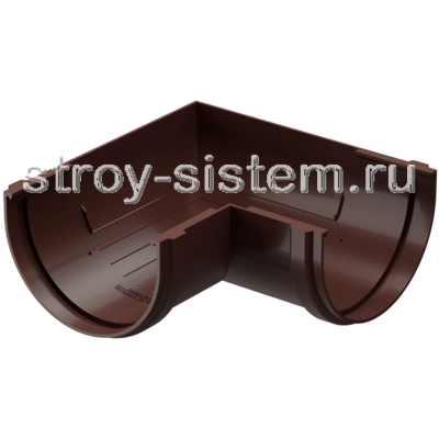 Угол желоба универсальный Docke Standard D120 мм 90 градусов RAL 8019 Темно-коричневый Угол желоба универсальный Docke Standard D120 мм 90 градусов RAL 8019 Темно-коричневый