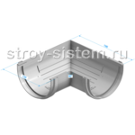 Угол желоба универсальный Docke Standard D120 мм 90 градусов RAL 8019 Темно-коричневый Угол желоба универсальный Docke Standard D120 мм 90 градусов RAL 8019 Темно-коричневый