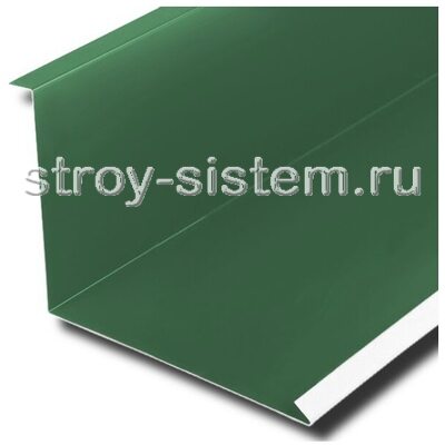 Планка примыкания нижняя 122х250х2000 мм матовый RAL 6005 зелёный мох Планка примыкания нижняя 122х250х2000 мм матовый RAL 6005 зелёный мох